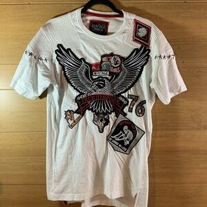 Heritage America Graphic Eagle White Tee Men’s Large short sleeve